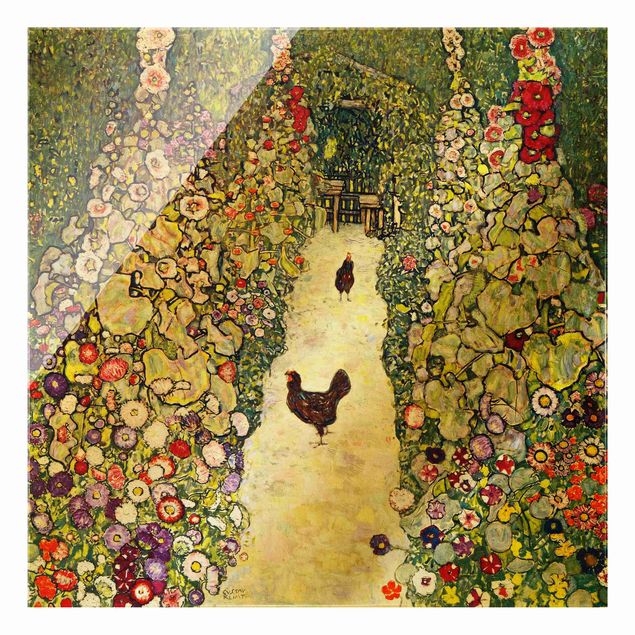 Klimt Gemälde Gustav Klimt - Gartenweg mit Hühnern