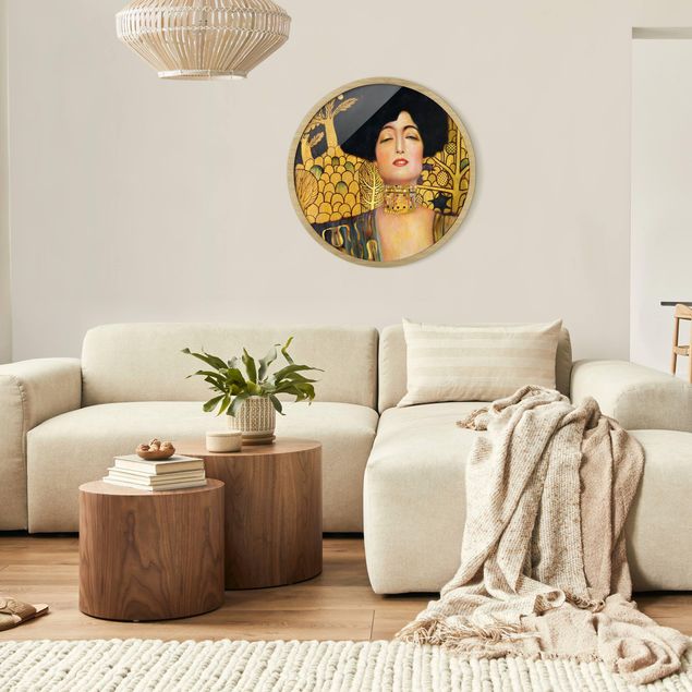 Rundes Gerahmtes Bild - Gustav Klimt - Judith I