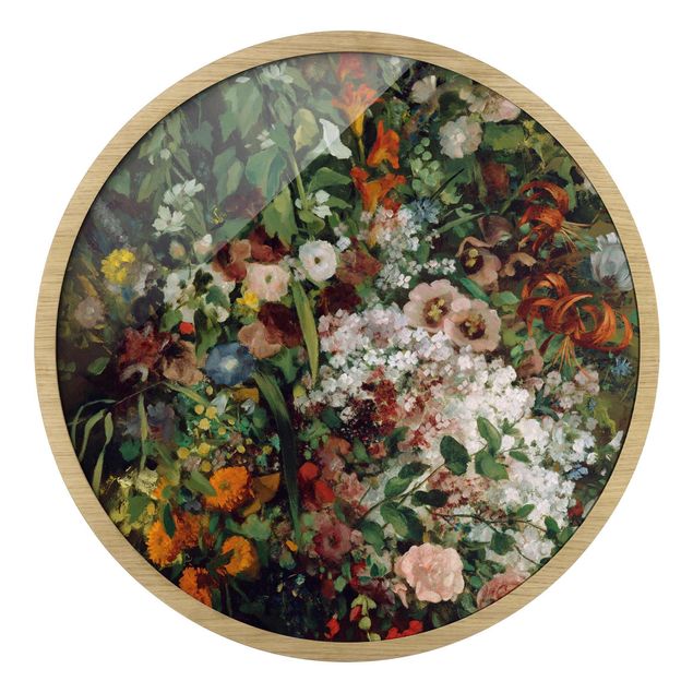 Gerahmte Kunstdrucke Gustave Courbet - Blumenstrauß in Vase