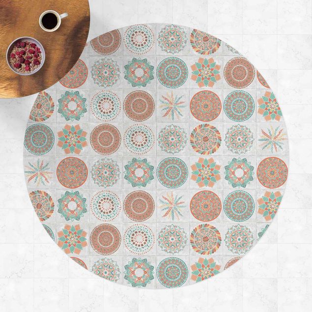 Teppiche Handgemaltes Mandala Muster
