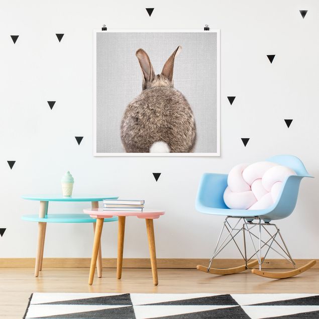 Poster Kinderzimmer Tiere Hase von hinten