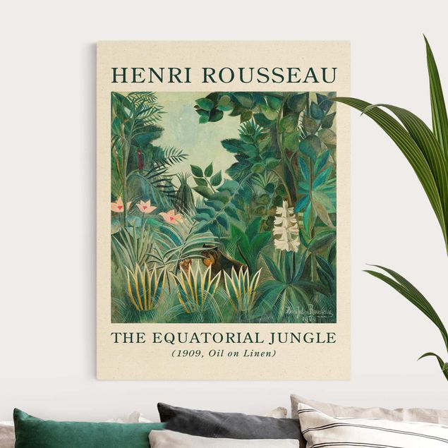 Leinwand Bilder XXL Henri Rousseau - Dschungel am Äquator - Museumsedition