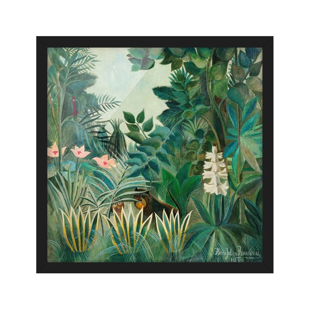 Bild mit Rahmen - Henri Rousseau - Dschungel am Äquator - Quadrat