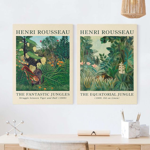 Leinwand Bilder XXL Henri Rousseau - Museumsedition Dschungel am Äquator