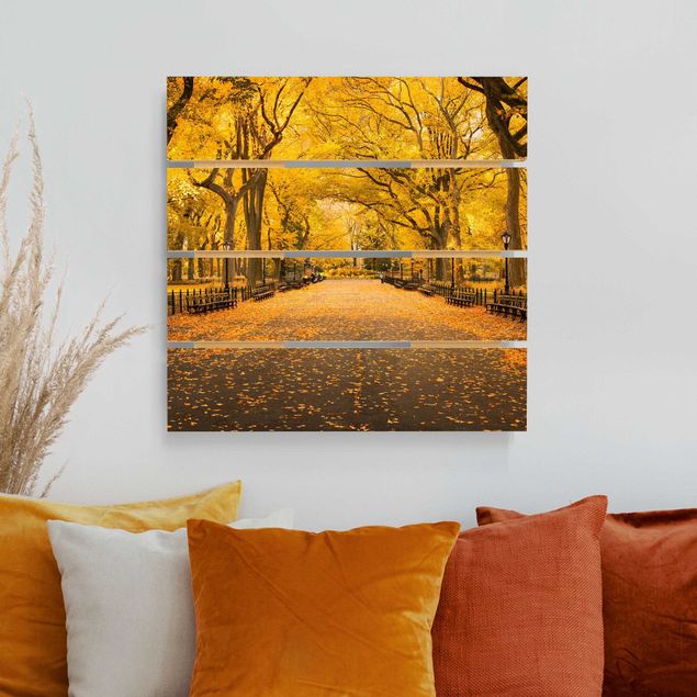 Holzbilder modern Herbst im Central Park
