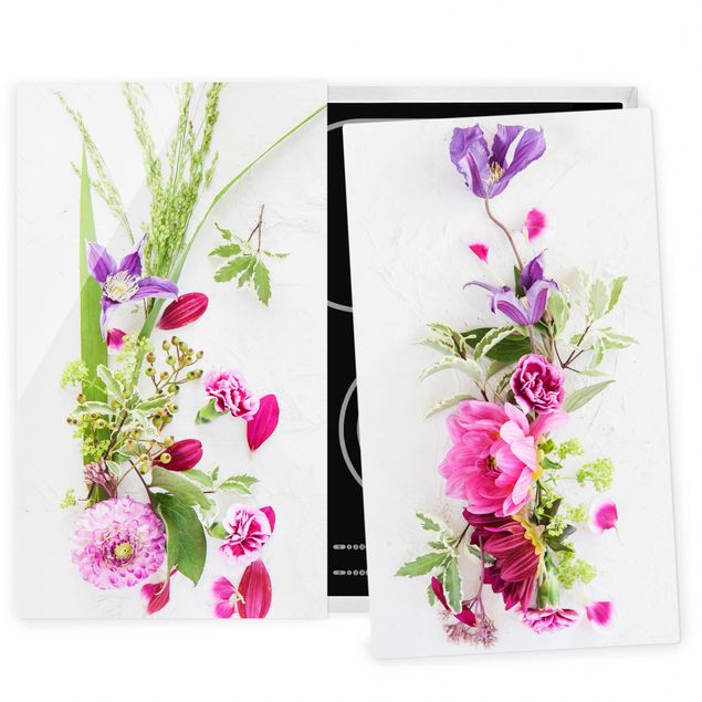 Glas Herdabdeckplatten Blumenarrangement