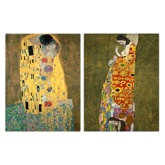 Wandbilder Kunstdruck Gustav Klimt - Kuss und Hoffnung