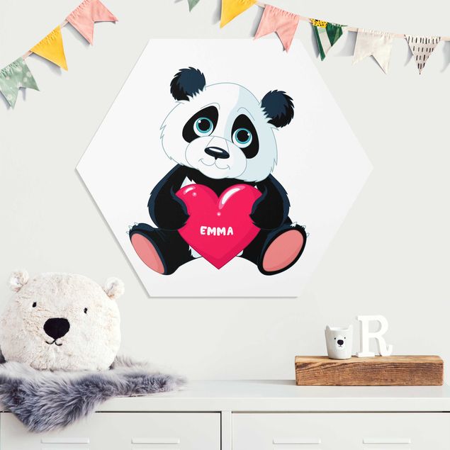 Wandbilder Tiere Panda mit Herz