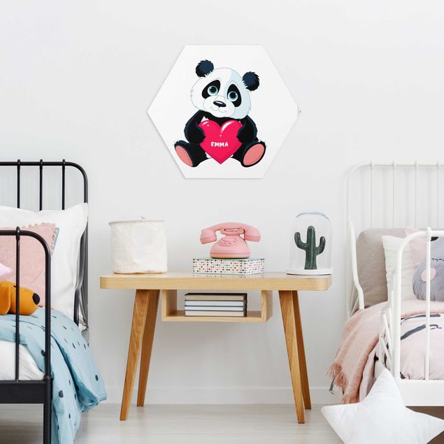 Wandbilder Panda mit Herz