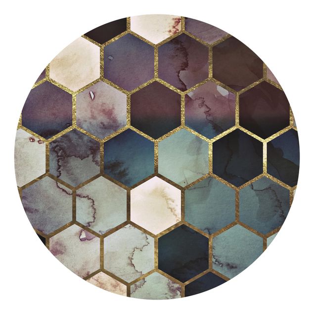 Fototapete modern Hexagonträume Aquarell Muster