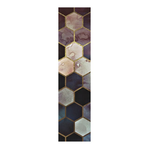 Schiebegardinen Schiene 3-läufig Hexagonträume Aquarell Muster