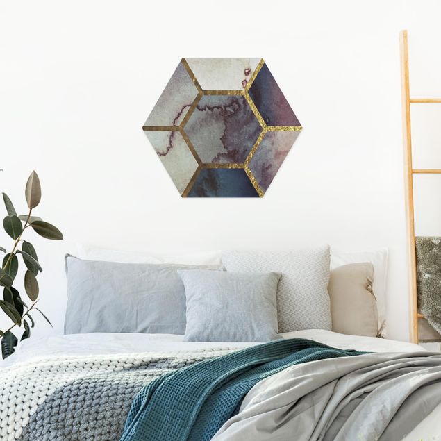 Schöne Wandbilder Hexagonträume Aquarell Muster