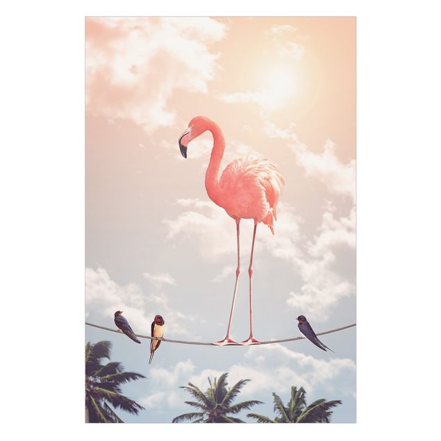 Fensterfolie Himmel mit Flamingo