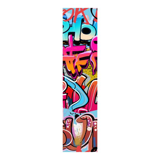 Schiebegardinen Schiene 3-läufig HipHop Graffiti