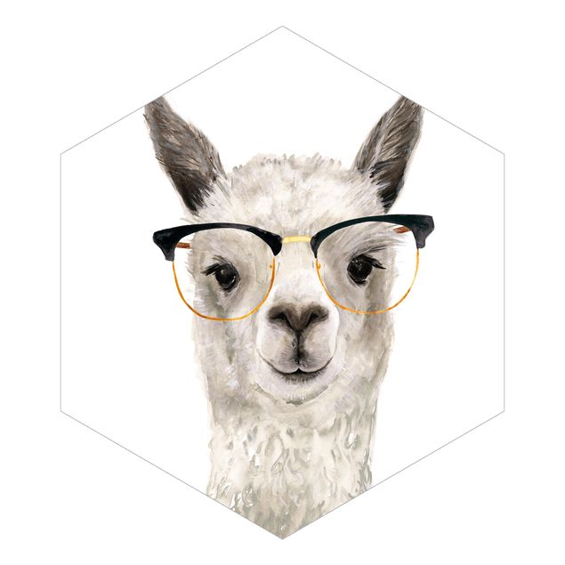 Design Tapete Hippes Lama mit Brille I