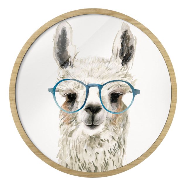 Bilder mit Rahmen Hippes Lama mit Brille III