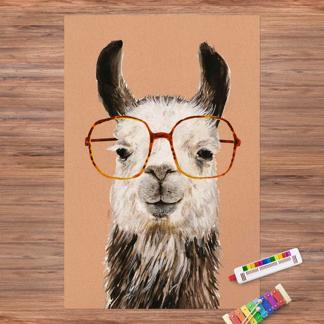 Teppiche Hippes Lama mit Brille IV