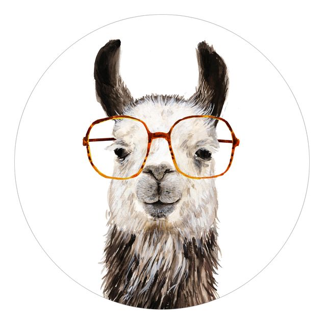 Fototapete Tiere Hippes Lama mit Brille IV