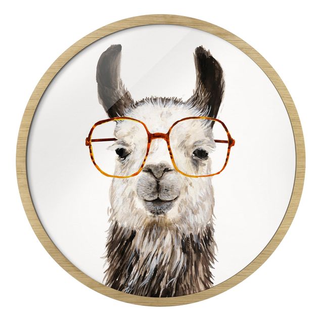 Bilder mit Rahmen Hippes Lama mit Brille IV