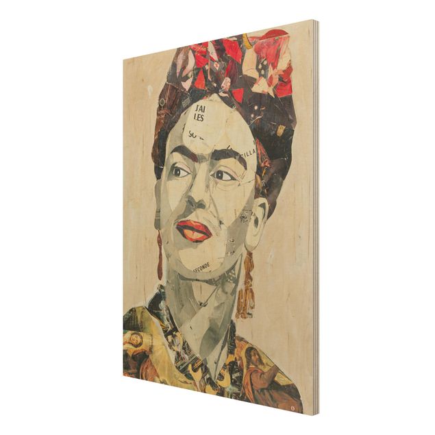 Bilder auf Holz Frida Kahlo - Collage No.2