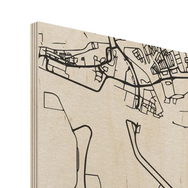 Holzbild -Stadtplan Amsterdam - Klassik- Hochformat 3:4
