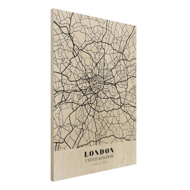 Moderne Holzbilder Stadtplan London - Klassik