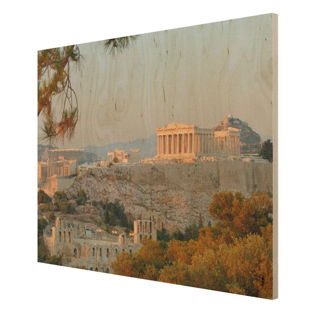 Holzbild Skyline Akropolis