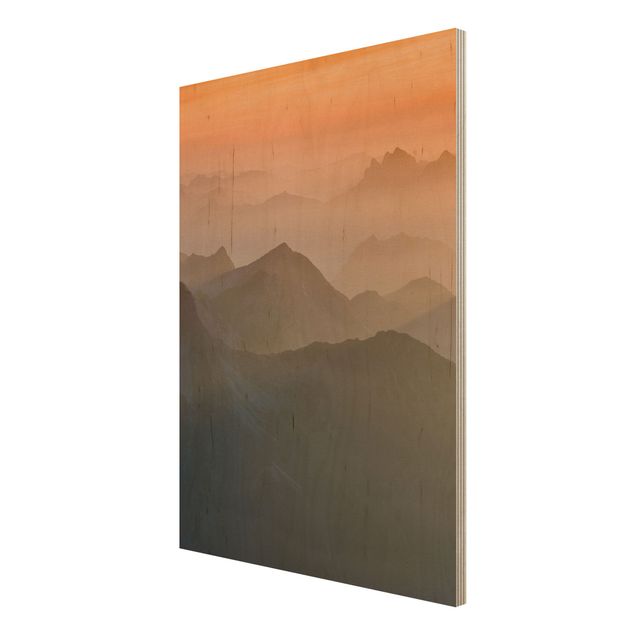 Wandbild Holz Blick von der Zugspitze