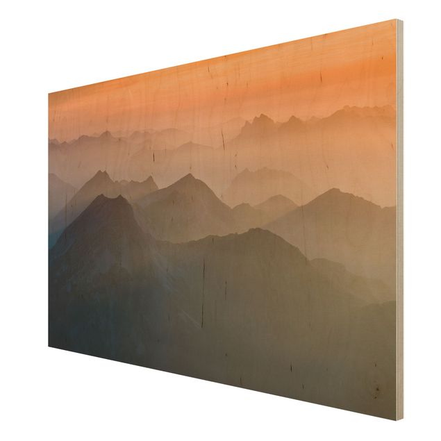 Wandbild Holz Blick von der Zugspitze