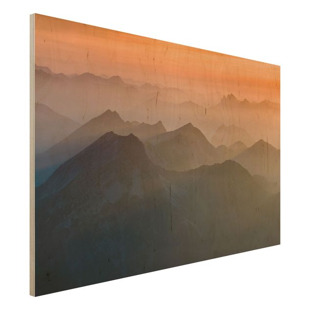 Holzbilder Landschaften Blick von der Zugspitze