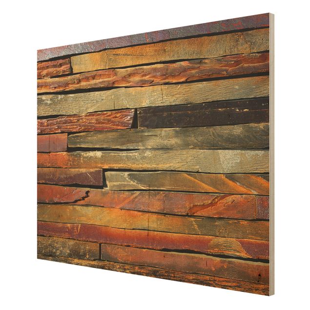 Wandbild Holz Bretterstapel