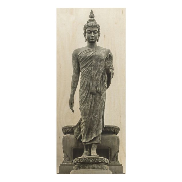 Moderne Holzbilder Buddha Statue