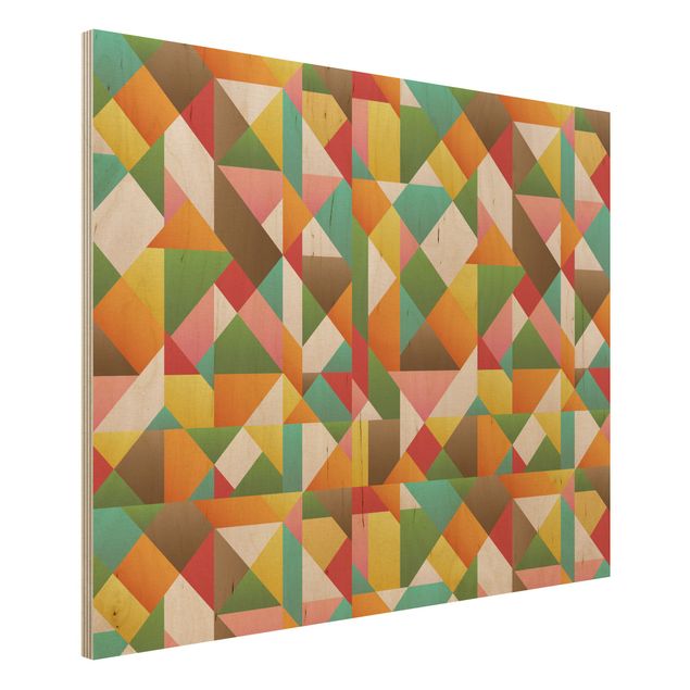 Moderne Holzbilder Dreiecke Musterdesign
