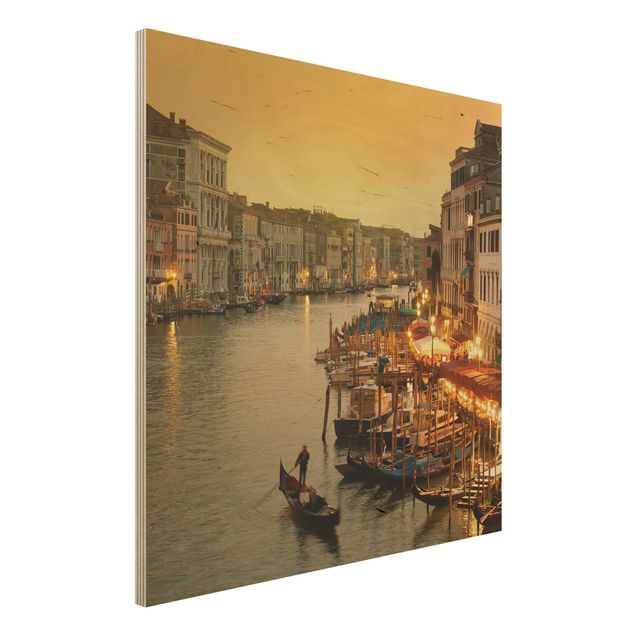 Moderne Holzbilder Großer Kanal von Venedig