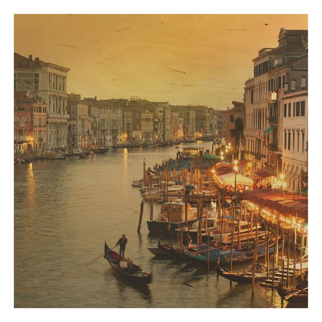 Holzbild Skyline Großer Kanal von Venedig