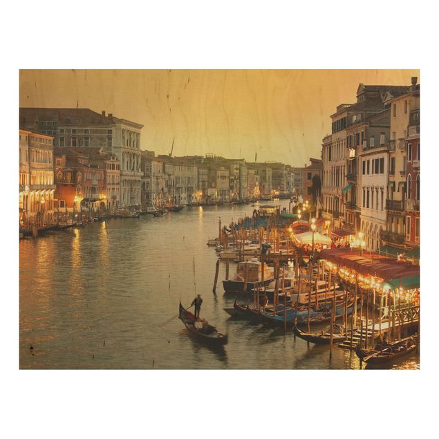 Holzbild Skyline Großer Kanal von Venedig