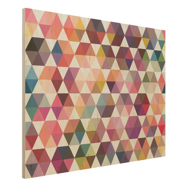 Holzbilder modern Hexagon Facetten