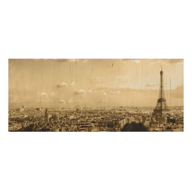 Holzbild Skyline I Love Paris