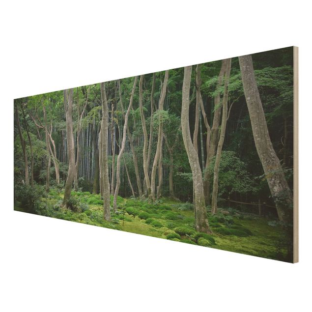 Moderne Holzbilder Japanischer Wald