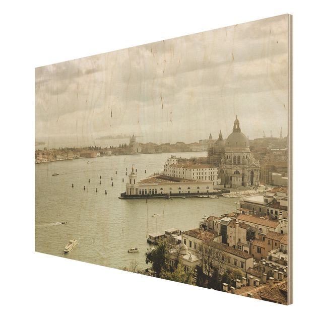 Holzbild Skyline Lagune von Venedig