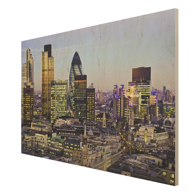 Wandbild Holz London City