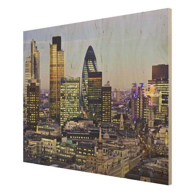 Wandbild Holz London City