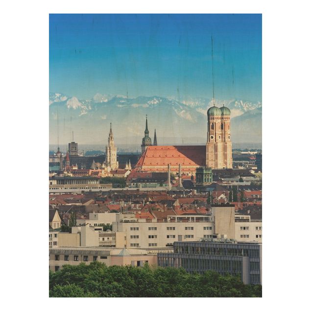 Holzbild Skyline München