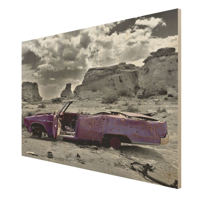 Holzbilder modern Pink Cadillac