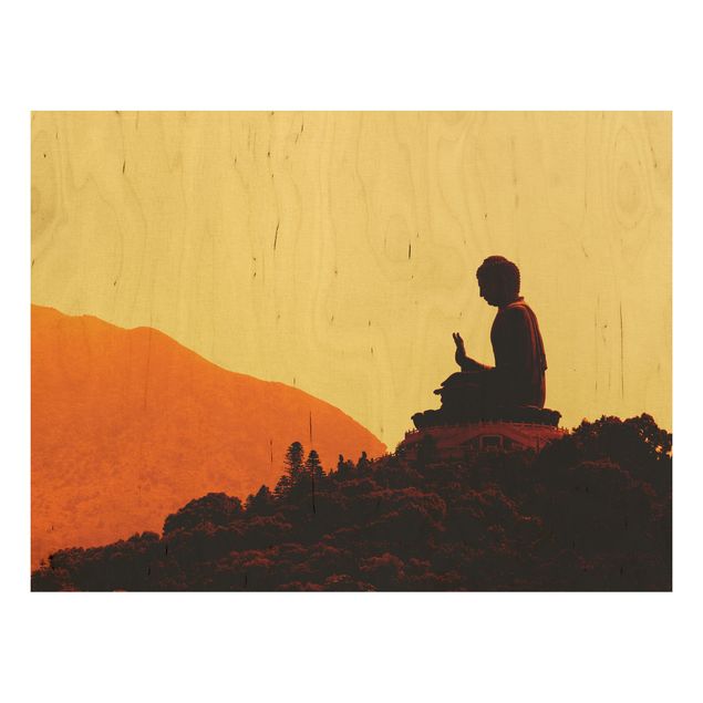 Holzbilder modern Resting Buddha