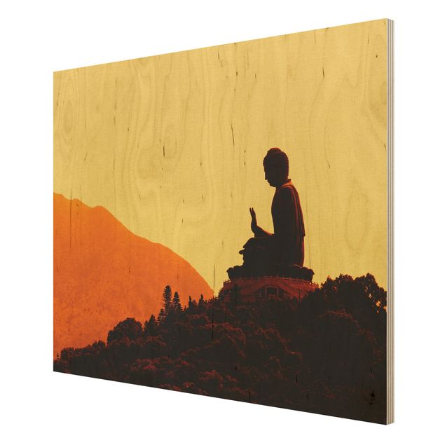 Holzbild Skyline Resting Buddha