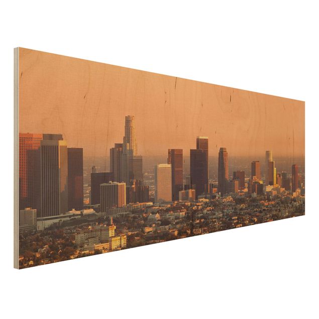 Moderne Holzbilder Skyline of Los Angeles