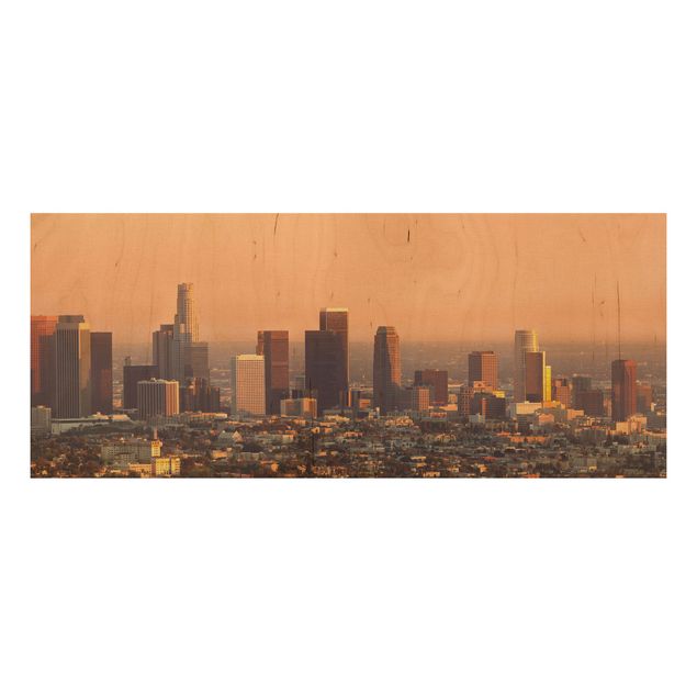 Holzbild Skyline Skyline of Los Angeles