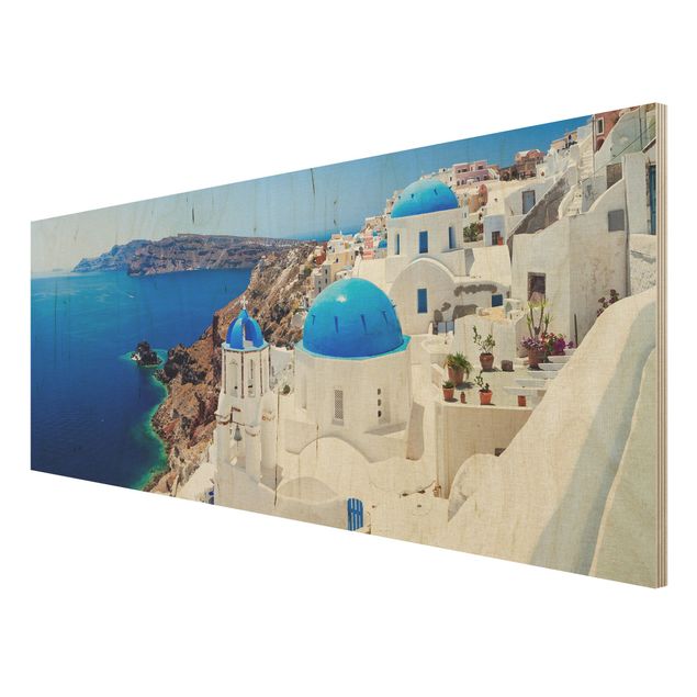 Holzbilder modern View Over Santorini