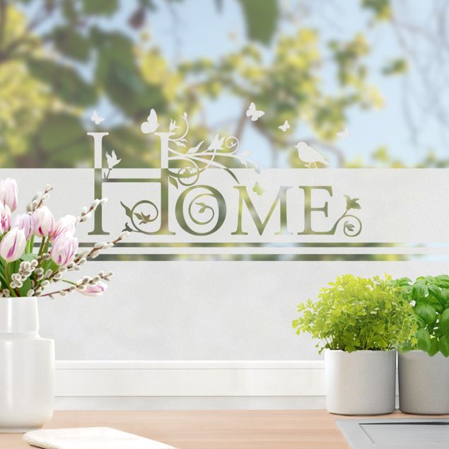 Fensterfolie Farbig Home floral Bordüre